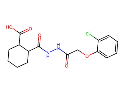 2-[[[2-(2-Chlorophenoxy)acetyl]amino]carbamoyl]cyclohexane-1-carboxylic acid structure