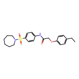 N-[4-(1-azepanylsulfonyl)phenyl]-2-(4-ethylphenoxy)acetamide structure