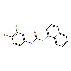 N-(4-bromo-3-chlorophenyl)-2-(1-naphthyl)acetamide structure