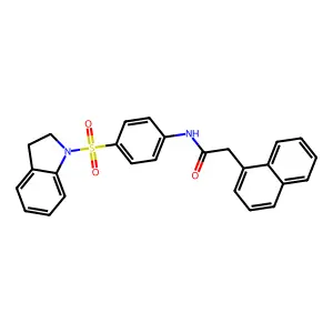N-[4-(2,3-dihydro-1H-indol-1-ylsulfonyl)phenyl]-2-(1-naphthyl)acetamide structure