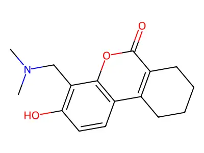4-[(dimethylamino)methyl]-3-hydroxy-7,8,9,10-tetrahydro-6H-benzo[c]chromen-6-one structure