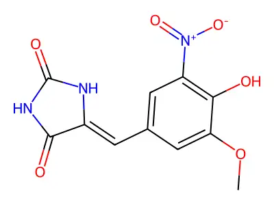 5-[(4-Hydroxy-3-methoxy-5-nitrophenyl)methylidene]imidazolidine-2,4-dione structure