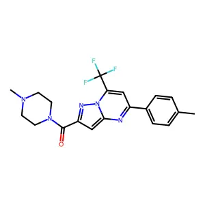[5-(4-Methylphenyl)-7-(trifluoromethyl)pyrazolo[1,5-a]pyrimidin-2-yl](4-methylpiperazin-1-yl)methanone structure