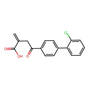 2'-Chloro-alpha-methylene-gamma-oxo(1,1'-biphenyl)-4-butanoic acid structure