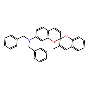 N,N-Dibenzyl-3'-methyl-2,2'-spirobi(2H-1-benzopyran)-7-amine structure