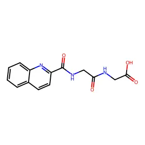 2-[[2-(Quinoline-2-carbonylamino)acetyl]amino]acetic acid structure
