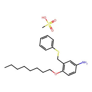 m-Toluidine, 4-(octyloxy)-alpha-(phenylthio)-, methanesulfonate structure