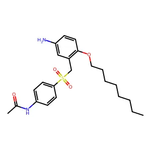 Acetamide, N-(4-((5-amino-2-(octyloxy)phenyl)methyl)sulfonyl)- structure