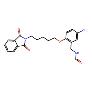 Formamide, N-(5-amino-2-((5-(1,3-dioxoisoindolin-2-YL)pentyl)oxy)benzyl)- structure