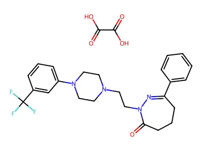 3H-1,2-Diazepin-3-one, 2,4,5,6-tetrahydro-7-phenyl-2-(2-(4-(3-(trifluoromethyl)phenyl)-1-piperazinyl)ethyl)-, ethanedioate (1:1) structure