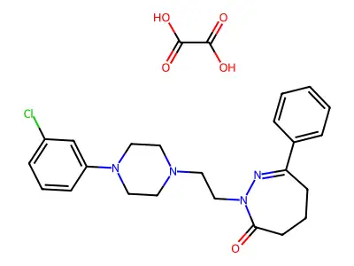 3H-1,2-Diazepin-3-one, 2,4,5,6-tetrahydro-2-(2-(4-(3-chlorophenyl)-1-piperazinyl)ethyl)-7-phenyl-, ethanedioate (1:1) structure