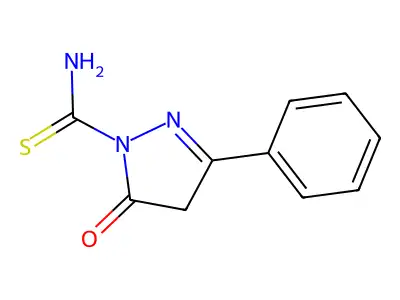 4,5-Dihydro-5-oxo-3-phenyl-1H-pyrazole-1-carbothioamide structure