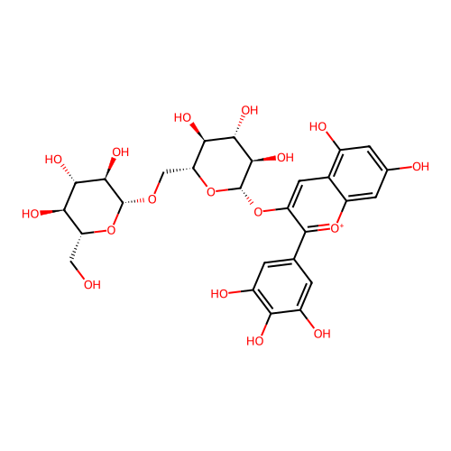 Delphinidin 3-glucosylglucoside structure