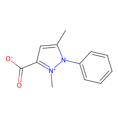 2,5-Dimethyl-1-phenylpyrazol-2-ium-3-carboxylate structure