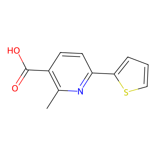 2-Methyl-6-(thiophen-2-yl)pyridine-3-carboxylic acid structure
