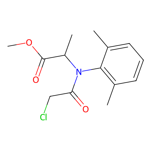 DL-Alanine, N-(chloroacetyl)-N-(2,6-dimethylphenyl)-, methyl ester structure