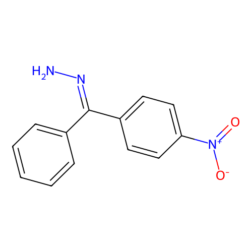 (E)-(4-(Hydroxy(oxido)amino)phenyl)(phenyl)methanone hydrazone structure