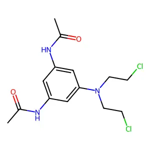 N-[3-acetamido-5-[bis(2-chloroethyl)amino]phenyl]acetamide structure