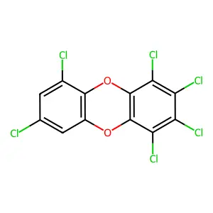 1,2,3,4,6,8-Hexachlorodibenzo-p-dioxin structure