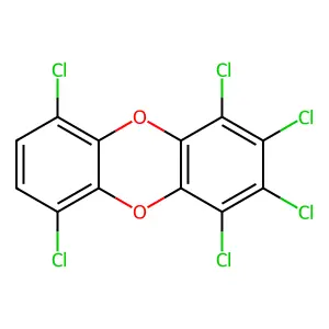 1,2,3,4,6,9-Hexachlorodibenzo-p-dioxin structure