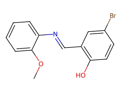 4-bromo-2-{(E)-[(2-methoxyphenyl)imino]methyl}phenol structure