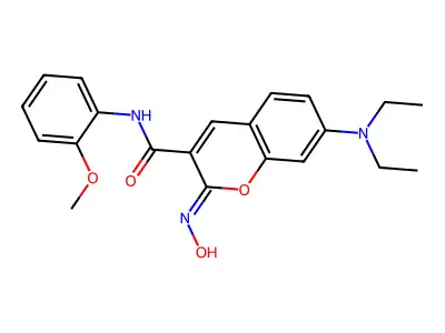 7-(Diethylamino)-2-(hydroxyimino)-N-(2-methoxyphenyl)-2H-1-benzopyran-3-carboxamide structure