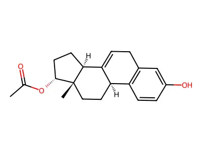 3-Hydroxyestra-1(10),2,4,6-tetraen-17-yl acetate structure
