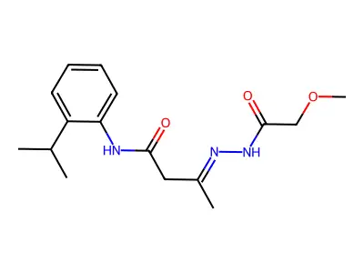3-[(2-methoxyacetyl)hydrazinylidene]-N-(2-propan-2-ylphenyl)butanamide structure