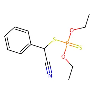 Phosphorodithioic acid, S-alpha-cyanobenzyl O,O-diethyl ester structure