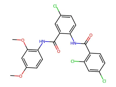 2,4-dichloro-N-{4-chloro-2-[(2,4-dimethoxyphenyl)carbamoyl]phenyl}benzamide structure