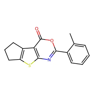 6-o-Tolyl-2,3-dihydro-1H-5-oxa-8-thia-7-aza-cyclopenta[a]inden-4-one structure