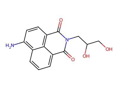 6-amino-2-(2,3-dihydroxypropyl)-1H-benzo[de]isoquinoline-1,3(2H)-dione structure