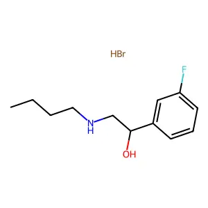 2-(Butylamino)-1-(3-fluorophenyl)ethan-1-ol--hydrogen bromide (1/1) structure
