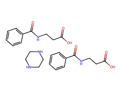 beta-Alanine, N-benzoyl-, compd. with piperazine (2:1) structure