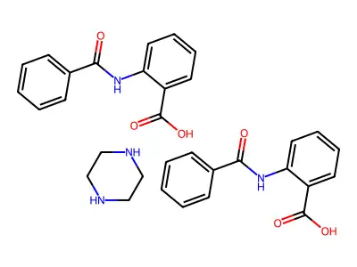 Benzoic acid, 2-(benzoylamino)-, compd. with piperazine (2:1) structure