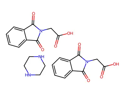 2H-Isoindole-2-acetic acid, 1,3-dihydro-1,3-dioxo-, compd. with piperazine (2:1) structure