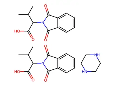 1,3-Dioxo-alpha-isopropyl-2H-isoindoline-2-acetic acid piperazine (salt) structure