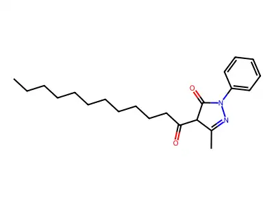 4-dodecanoyl-5-methyl-2-phenyl-4H-pyrazol-3-one structure