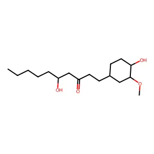 5-Hydroxy-1-(4-hydroxy-3-methoxycyclohexyl)decan-3-one structure
