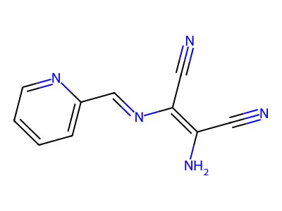 2-Amino-3-(2-pyridylmethyleneamino)but-2-enedinitrile structure
