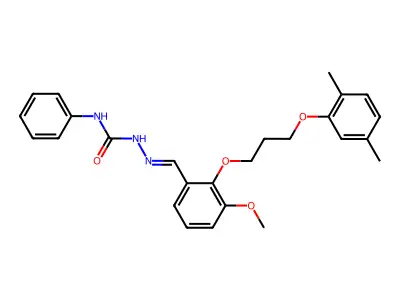 2-({2-[3-(2,5-Dimethylphenoxy)propoxy]-3-methoxyphenyl}methylidene)-N-phenylhydrazine-1-carboxamide structure
