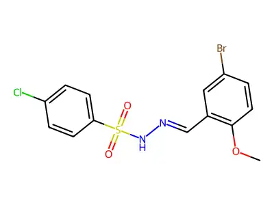 N-[(E)-(5-bromo-2-methoxyphenyl)methylideneamino]-4-chlorobenzenesulfonamide structure