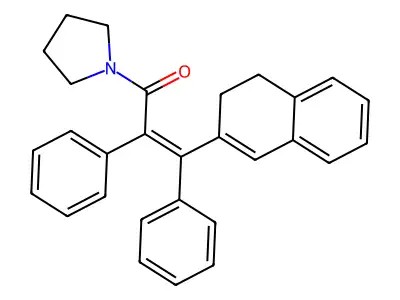 1-(3-(3,4-Dihydro-2-naphthalenyl)-1-oxo-2,3-diphenyl-2-propenyl)pyrrolidine structure