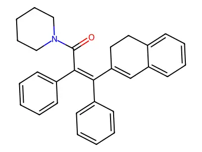 1-(3-(3,4-Dihydro-2-naphthalenyl)-1-oxo-2,3-diphenyl-2-propenyl)piperidine structure
