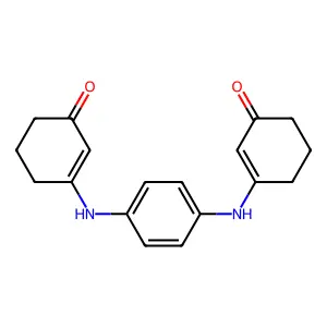3-((4-((3-Oxocyclohex-1-enyl)amino)phenyl)amino)cyclohex-2-EN-1-one structure