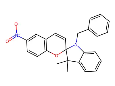 1'-Benzyl-3',3'-dimethyl-6-nitro-1',3'-dihydrospiro[chromene-2,2'-indole] structure