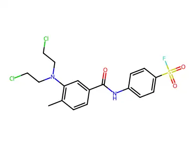Benzenesulfonyl fluoride, p-(3-(bis(2-chloroethyl)amino)-4-methylbenzamido)- structure