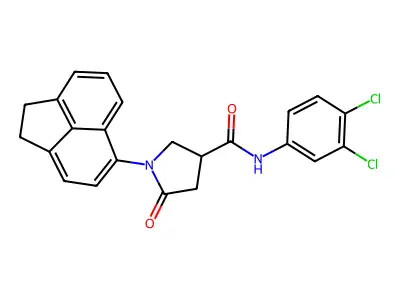N-(3,4-dichlorophenyl)-1-(1,2-dihydroacenaphthylen-5-yl)-5-oxopyrrolidine-3-carboxamide structure