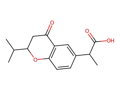 2H-1-Benzopyran-6-acetic acid, 3,4-dihydro-alpha-methyl-2-(1-methylethyl)-4-oxo- structure