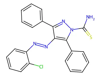4-[(E)-(2-chlorophenyl)diazenyl]-3,5-diphenyl-1H-pyrazole-1-carbothioamide structure
